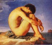  Hippolyte Flandrin Young Man Beside the Sea   1 USA oil painting reproduction